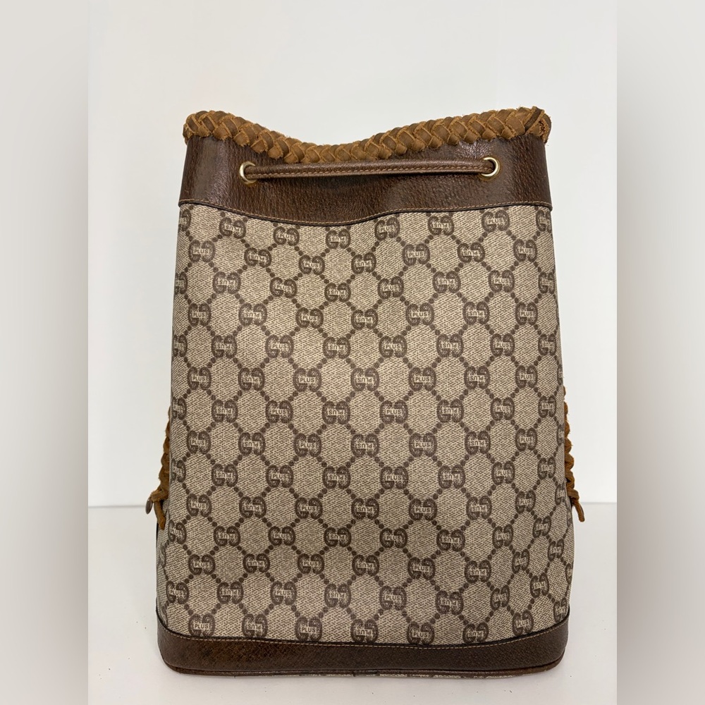 Gucci Bag Bucket Fringe Braided Vintage Gucci Plus Bucket Western Style Boho - Picture 9 of 14